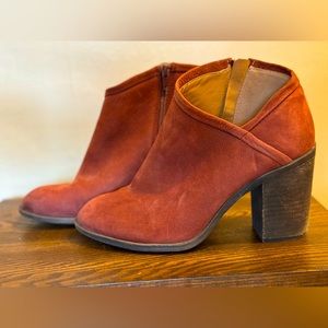Lucky brand suede heeled booties (Salza) - Size 8.5
